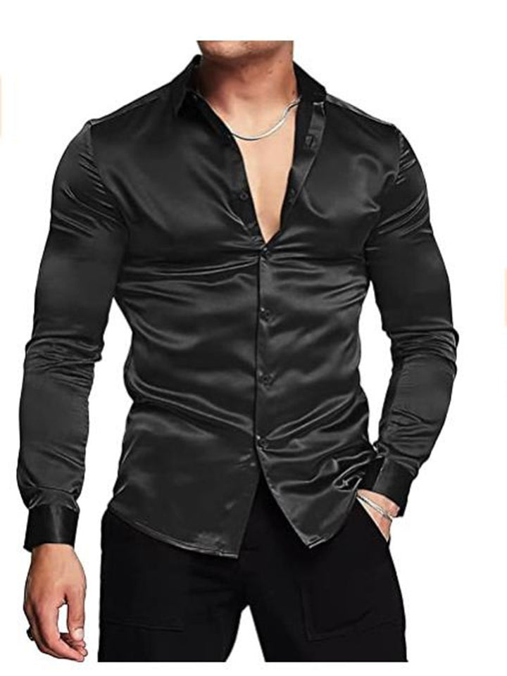 Herren Elegantes Hemd mit luxuriösem Satin-Finish und modernem Schnitt Drune