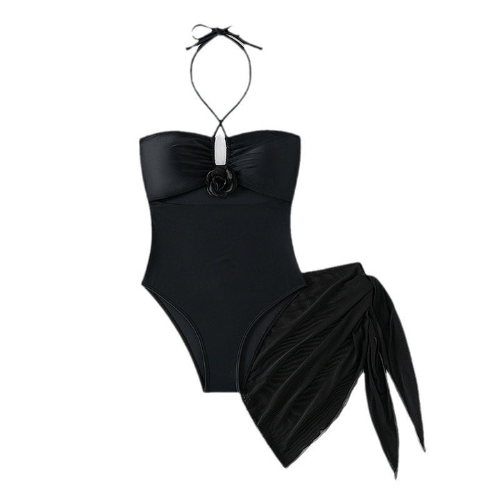 Damen Einteiler Badeanzug mit dekorativem Wickeldetail und Cut-Out-Design Drune