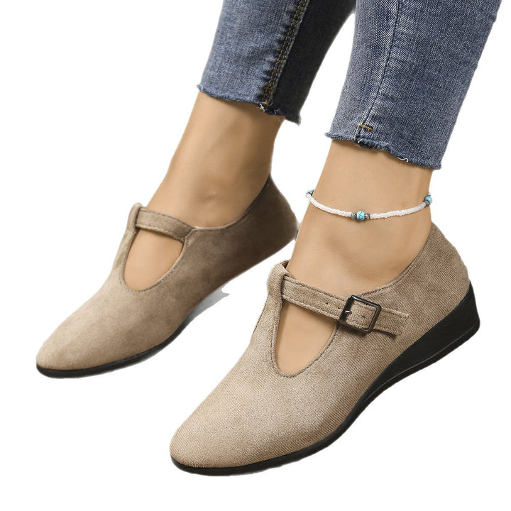 Damen Wedge-Mokassins mit seitlichem Riemen und ergonomischem Fußbett Drune