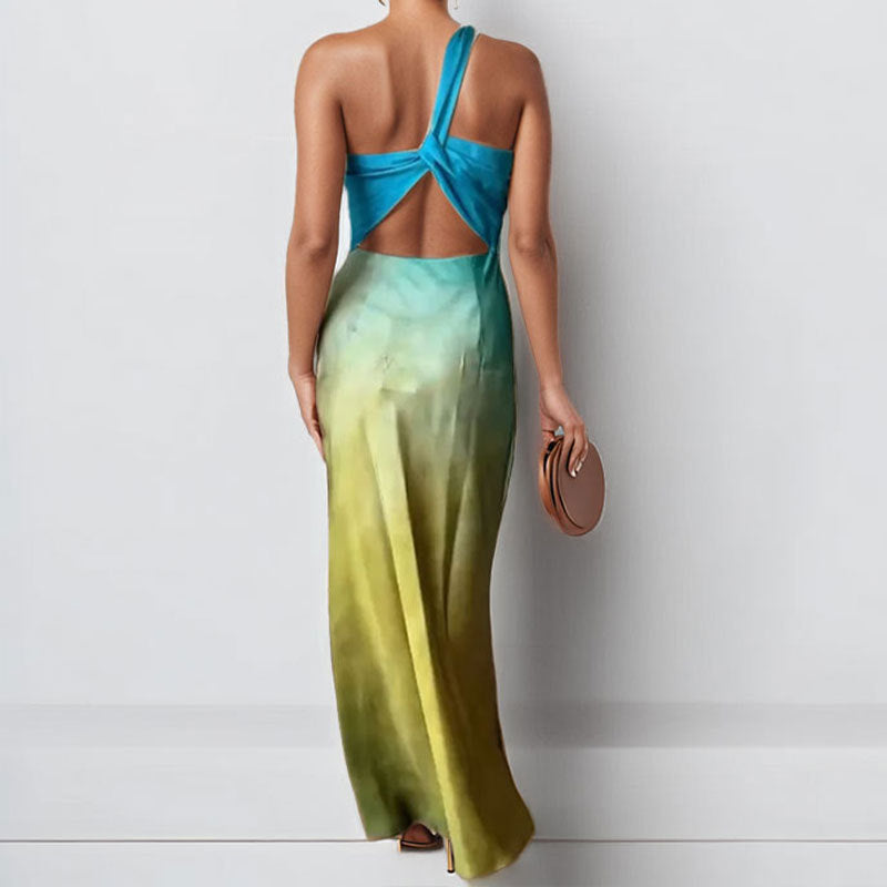 Damen Maxikleid mit asymmetrischem Schnitt und schickem Satin-Finish Drune