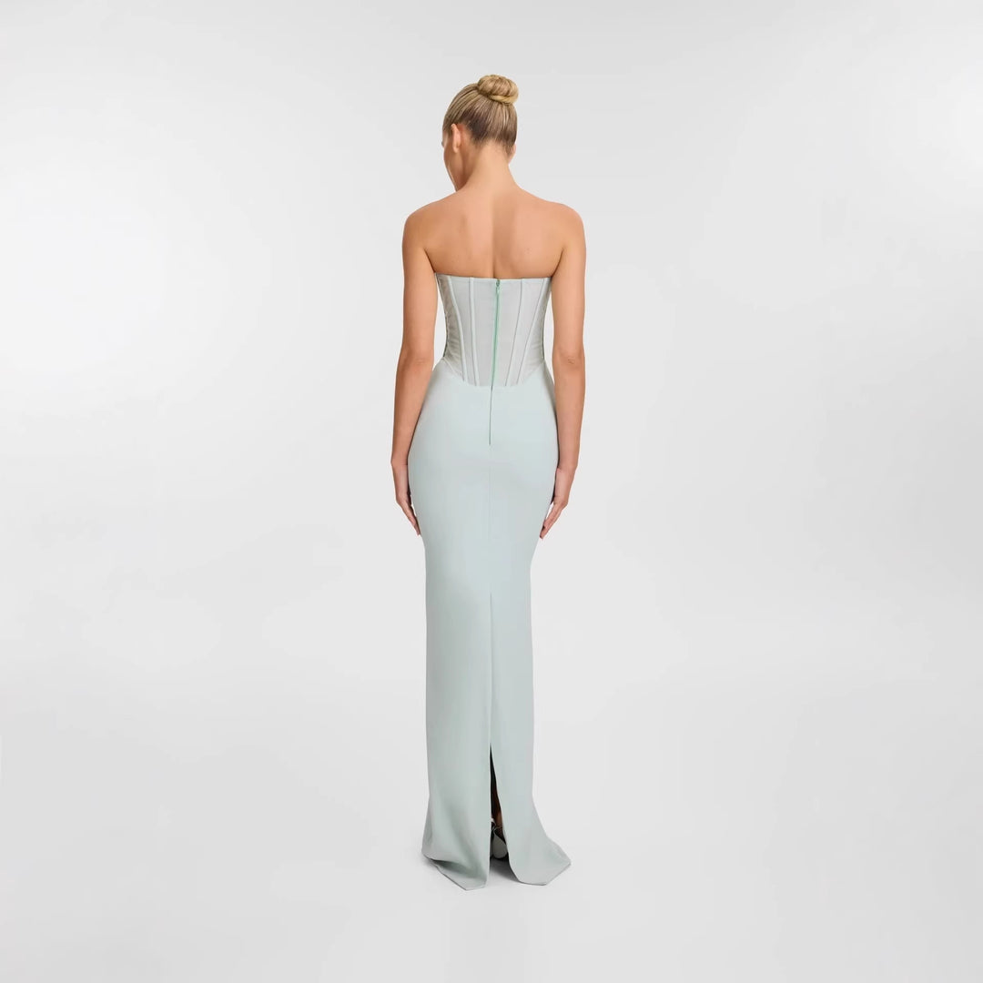 Damen Elegantes Maxikleid mit schulterfreiem Design und raffinierter Bustierpartie Drune
