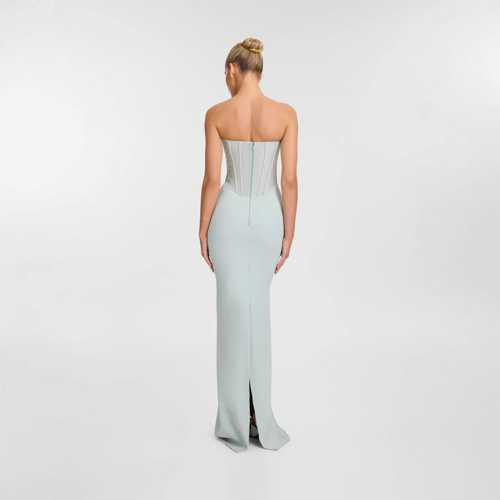 Damen Elegantes Maxikleid mit schulterfreiem Design und raffinierter Bustierpartie Drune