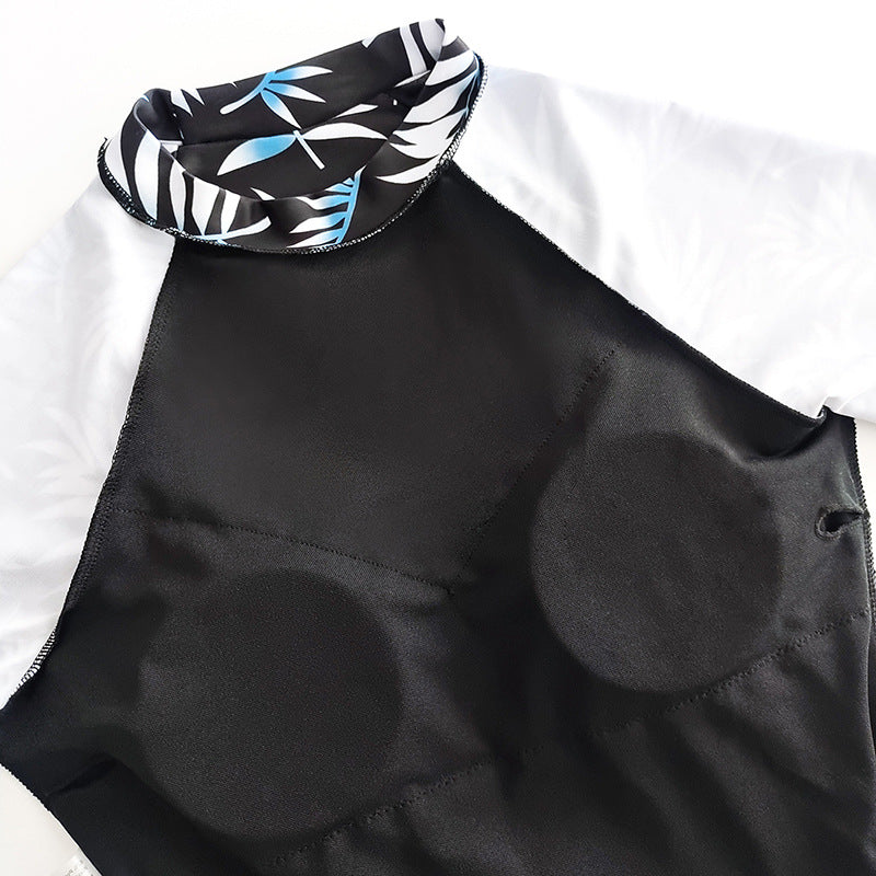 Damen Sportliches Badeoberteil mit langem Arm und modischem Wickelrock Drune