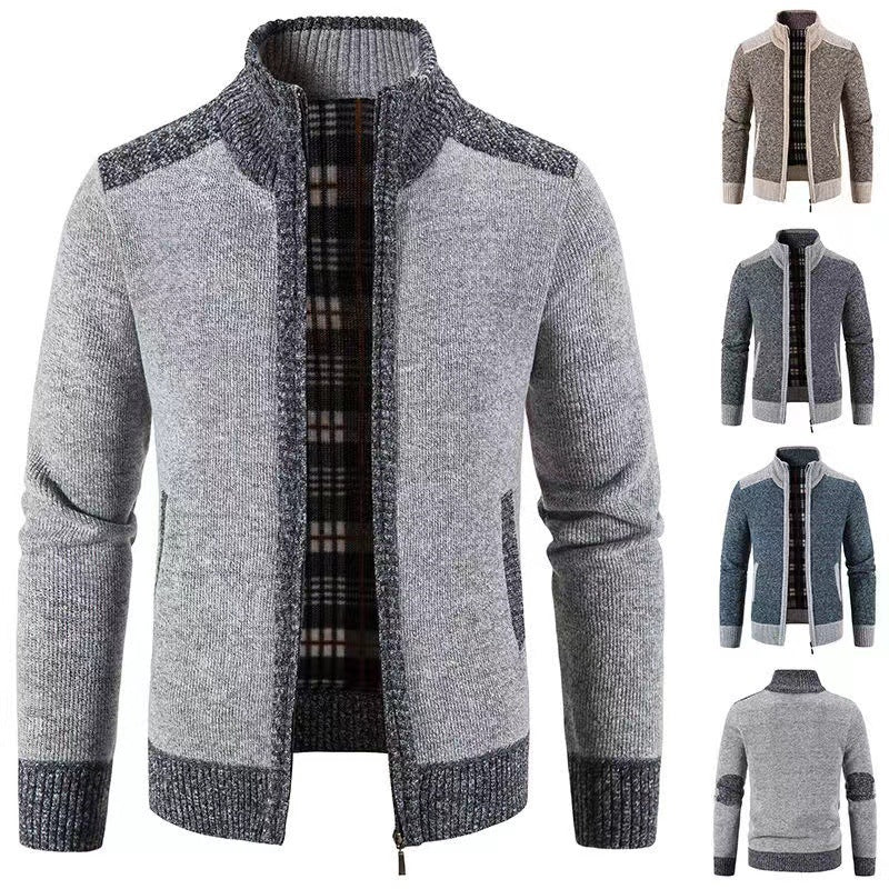 Herren Strickjacke mit hohem Kragen und eleganten Details Drune