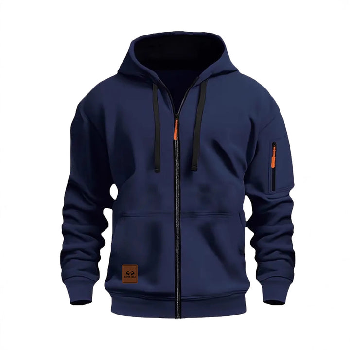 Herren Sportliche Fleecejacke mit Kapuze Drune