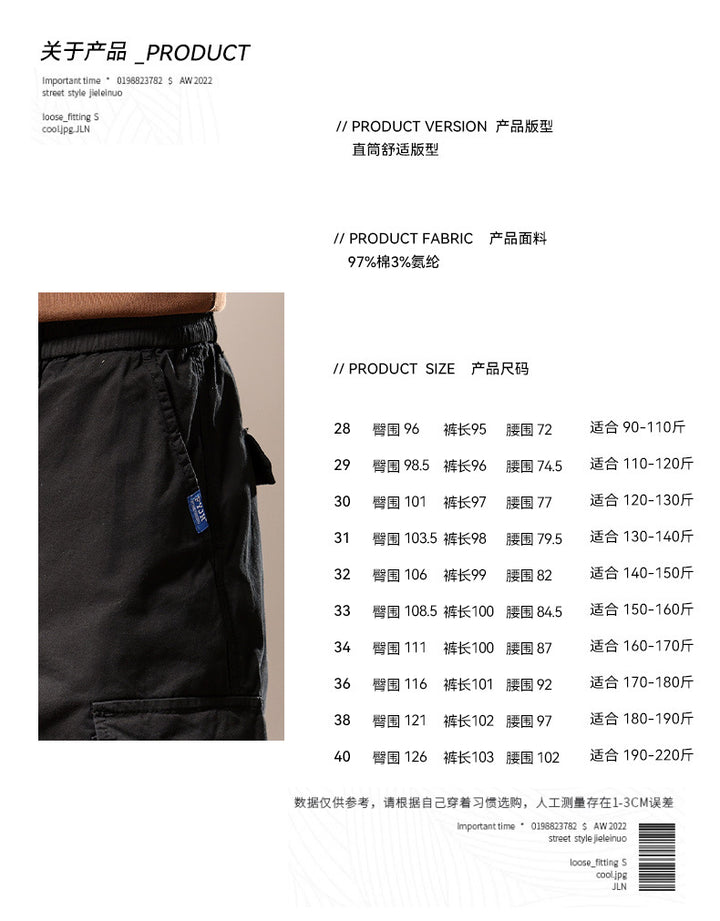 Herren Utility-Cargo-Jogger aus robustem Baumwoll-Twill mit elastischem Komfortbund, Multifach‑Taschen und Reißverschluss-Beintasche Drune