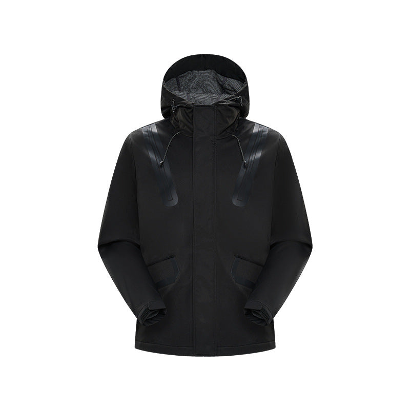 Herren Technische Softshell-Parka mit Kapuze, getapten Nähten und gummierten Einsätzen Drune