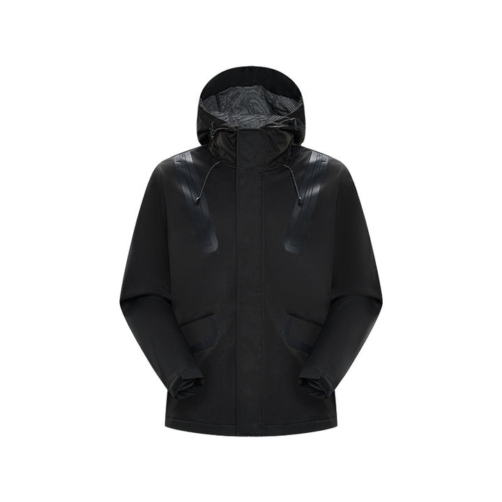 Herren Technische Softshell-Parka mit Kapuze, getapten Nähten und gummierten Einsätzen Drune