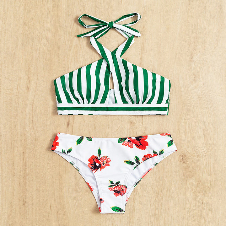 Damen Hoch tailliertes Bikini-Set mit asymmetrischem Oberteil Drune