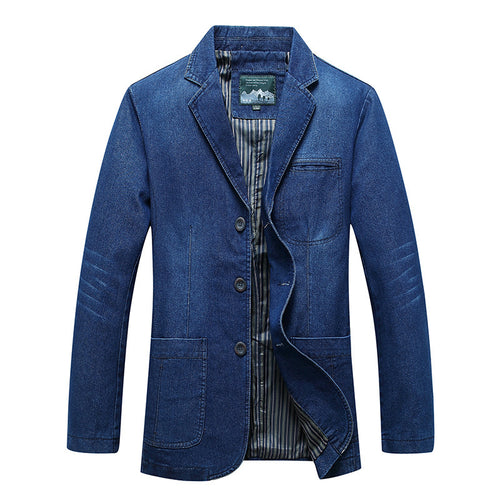 Herren Moderner Denim Blazer Drune