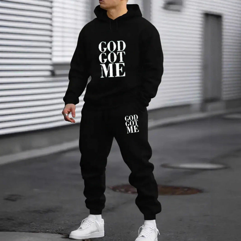 Herren Fragen Hoodie und Jogginghose Set Drune