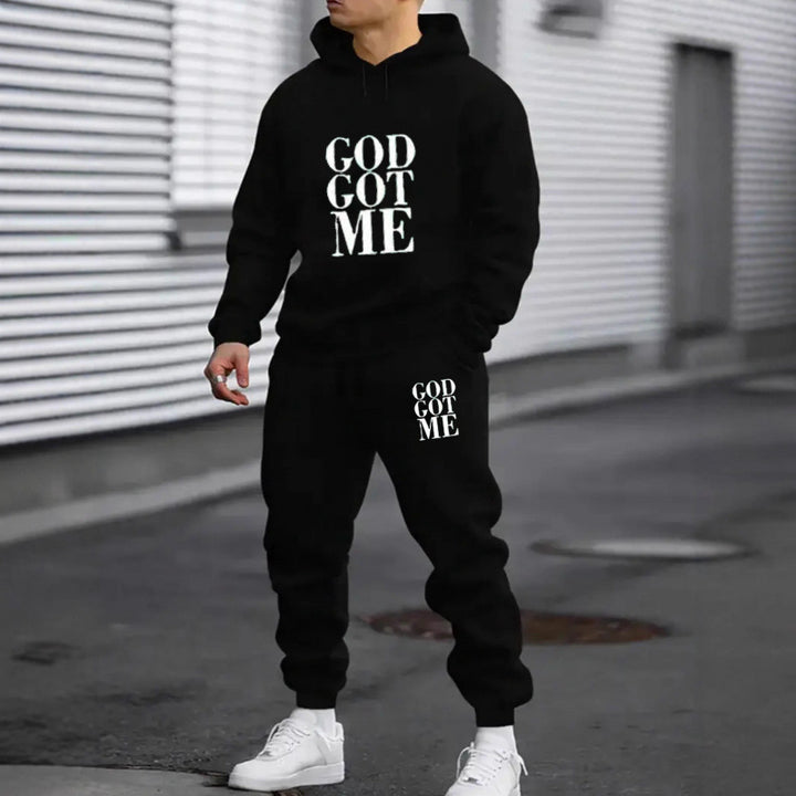 Herren Fragen Hoodie und Jogginghose Set Drune
