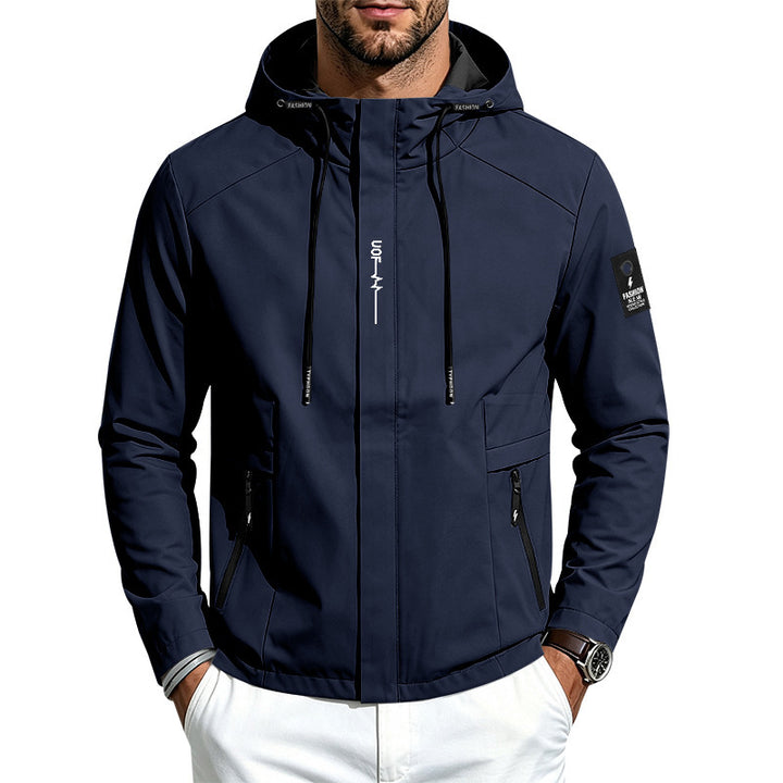 Herren Wasserabweisende Softshell-Kapuzenjacke mit Reißverschlusstaschen Drune