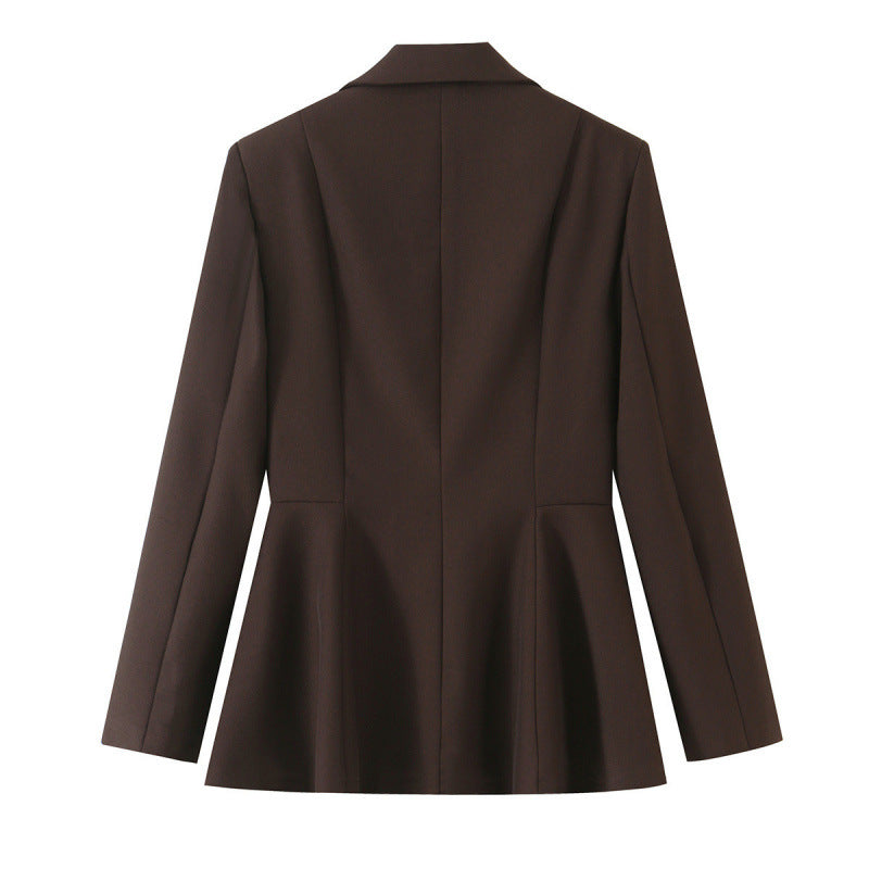 Damen Taillierter Blazer mit Schößchen, Reverskragen und Wiener Nähten Drune