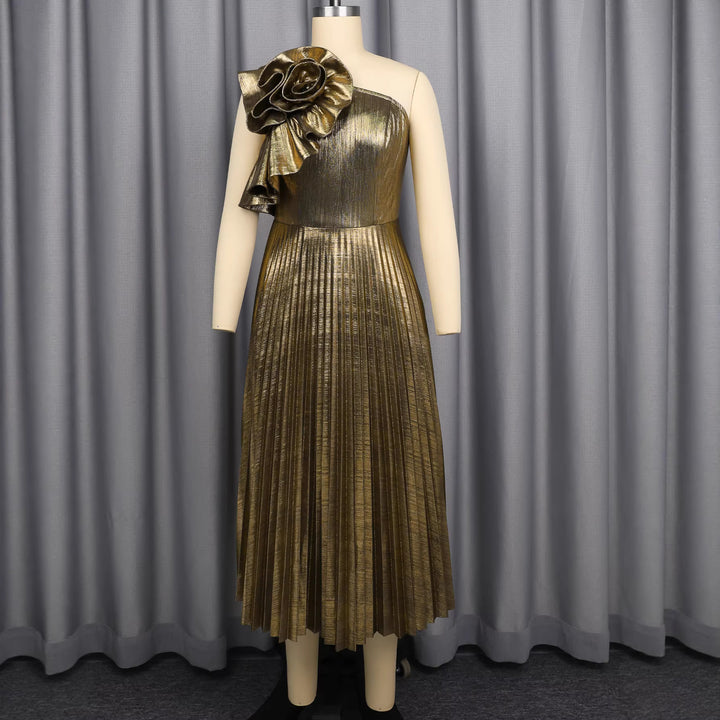 Damen Glamouröses und plissiertes Abendkleid Drune