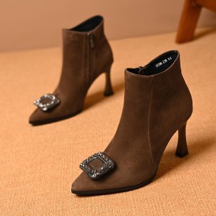 Damen Elegante spitze Stiefeletten mit Glitzer-Akzenten Drune