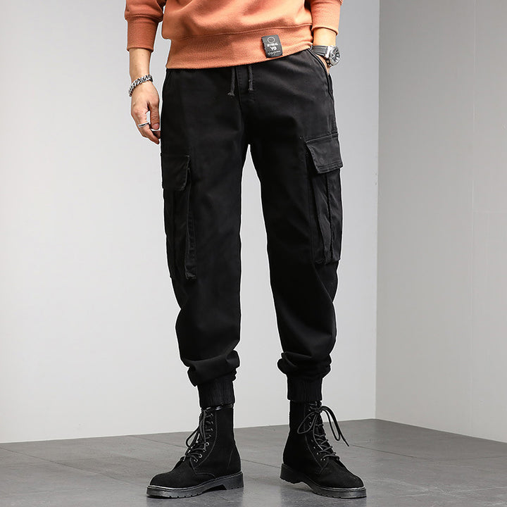 Herren Cargo-Jogginghose im Utility-Style mit Tunnelzugbund, Multifachtaschen und gerippten Bündchen Drune