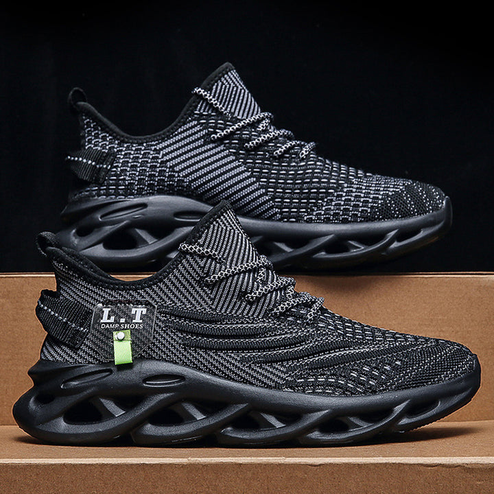 Herren Strick-Sneaker mit skulpturaler Hohlkammer-Sohle und reflektierenden Schnürsenkeln Drune