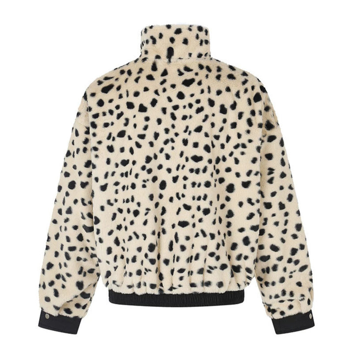 Damen Wattierte Blousonjacke mit Stehkragen und Leo‑Futter Drune