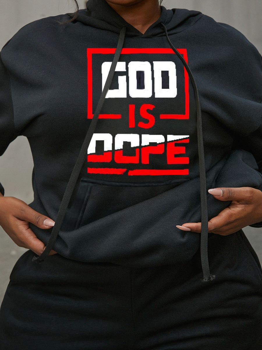 Herren sportliches Hoodie- und Jogginghose-Set mit inspirierendem Schriftzug Drune