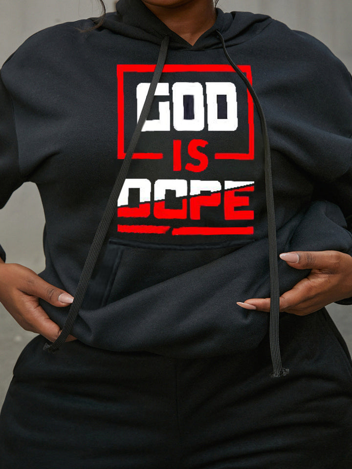 Herren sportliches Hoodie- und Jogginghose-Set mit inspirierendem Schriftzug Drune