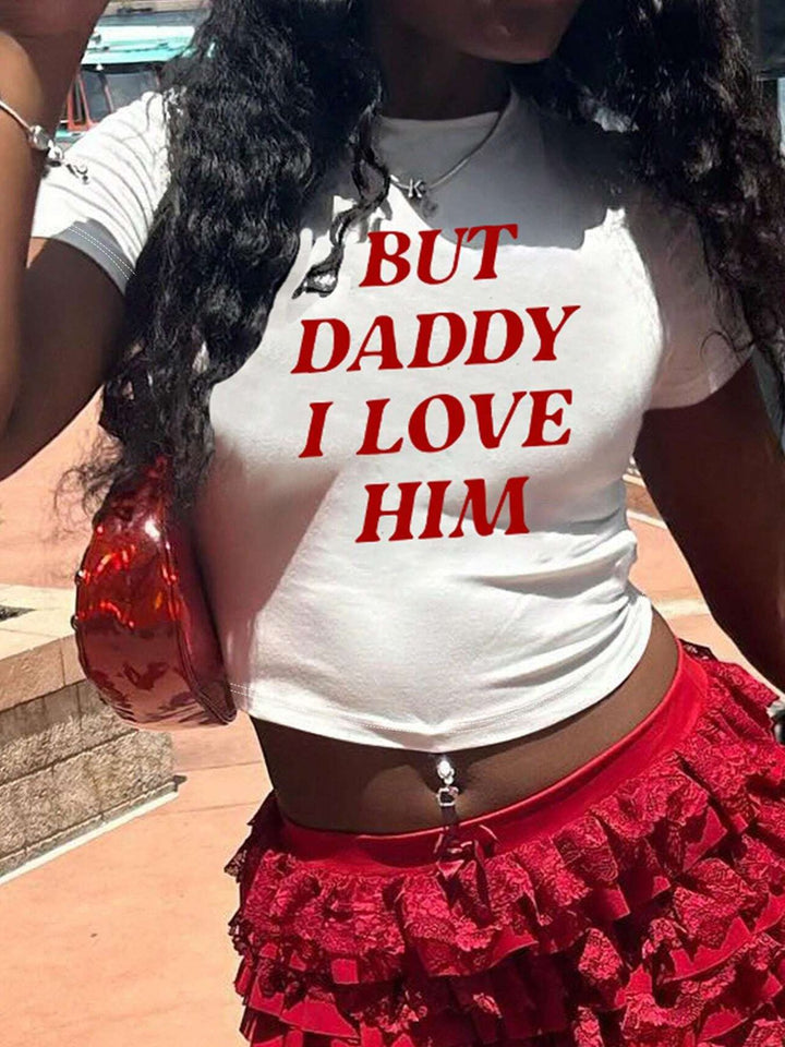Damen Crop-Top mit auffälligem Schriftzug Drune