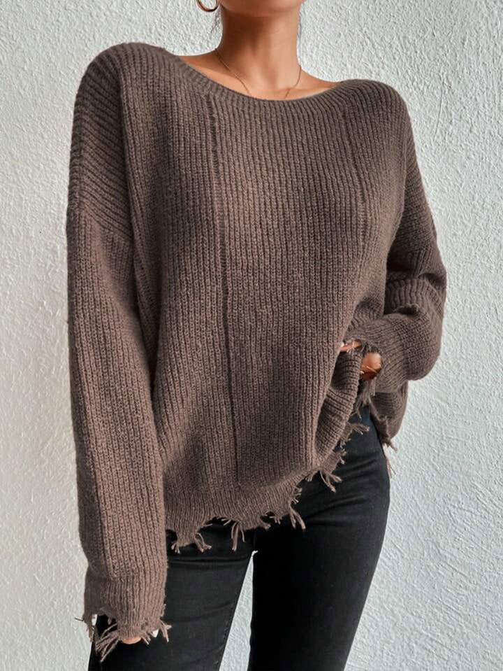 Damen Baumwollpullover mit lässigem Oversized-Schnitt Drune
