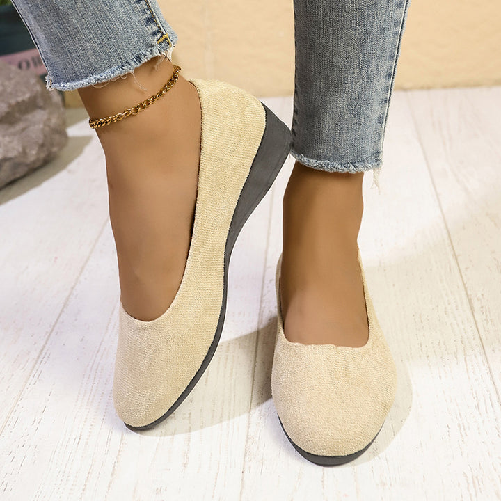 Damen Elegante Slip-On Wedge Loafers Drune
