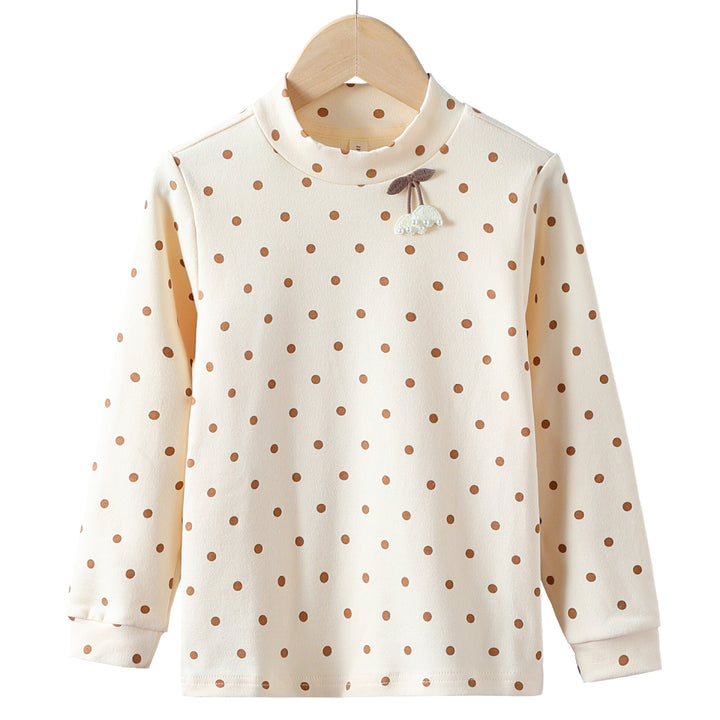 Mädchen Langarmshirt mit niedlichen Punkten und charmantem Applikationsdetail Drune
