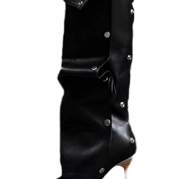 Damen Stylishe Overknee-Stiefel mit innovativem Design und elegantem Absatz Drune