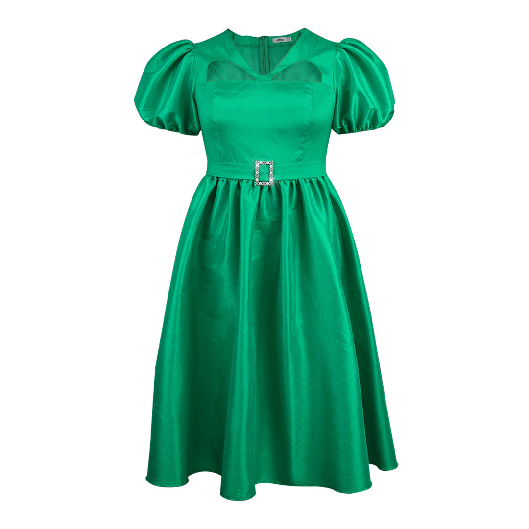 Damen Abendkleid mit modischen Puffärmeln und einzigartigem Cut-Out-Design Drune