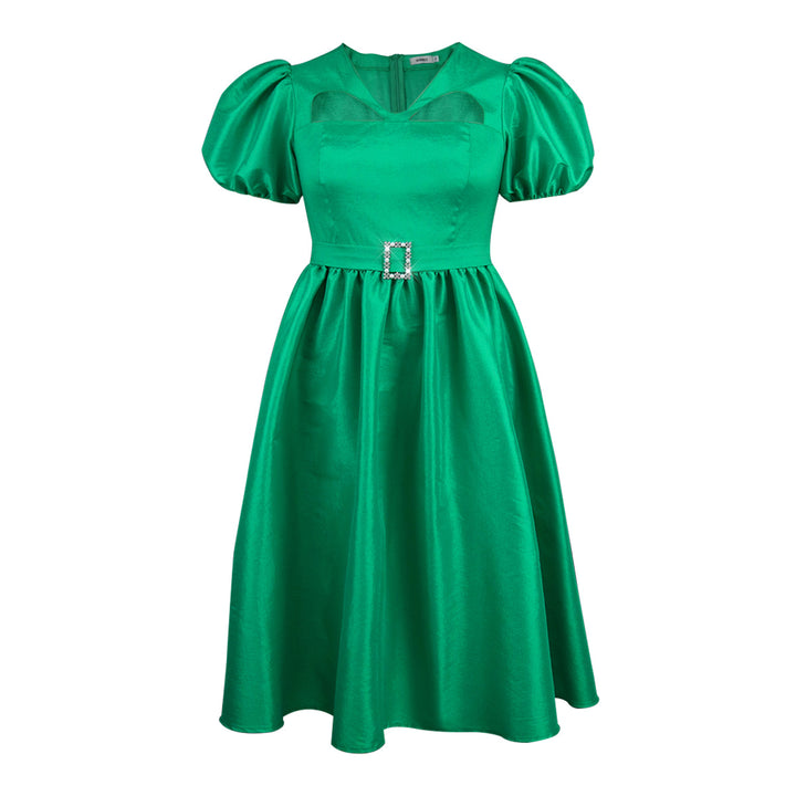 Damen Abendkleid mit modischen Puffärmeln und einzigartigem Cut-Out-Design Drune