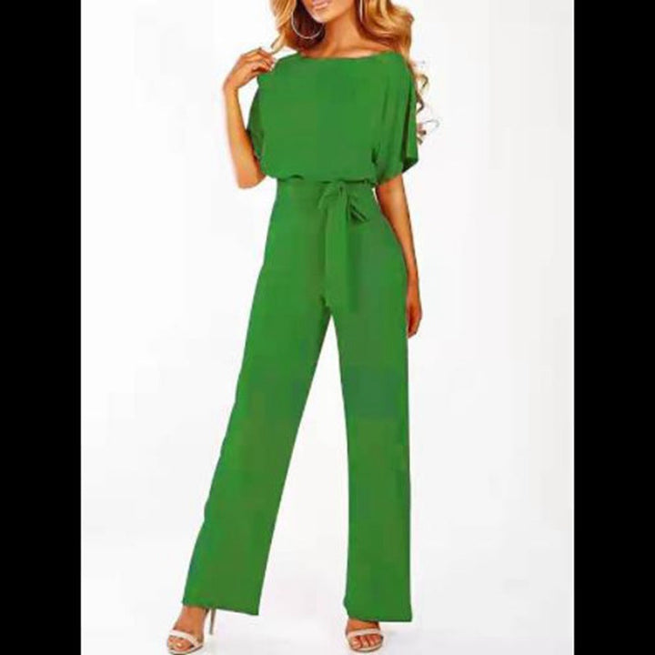 Damen elegantes Set bestehend aus fließender Bluse und weit geschnittenen Hosen Drune
