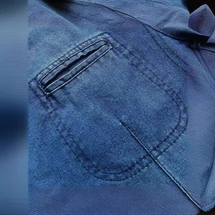 Herren Jeans-Sakko im lockeren Schnitt mit Reverskragen und aufgesetzten Taschen Drune