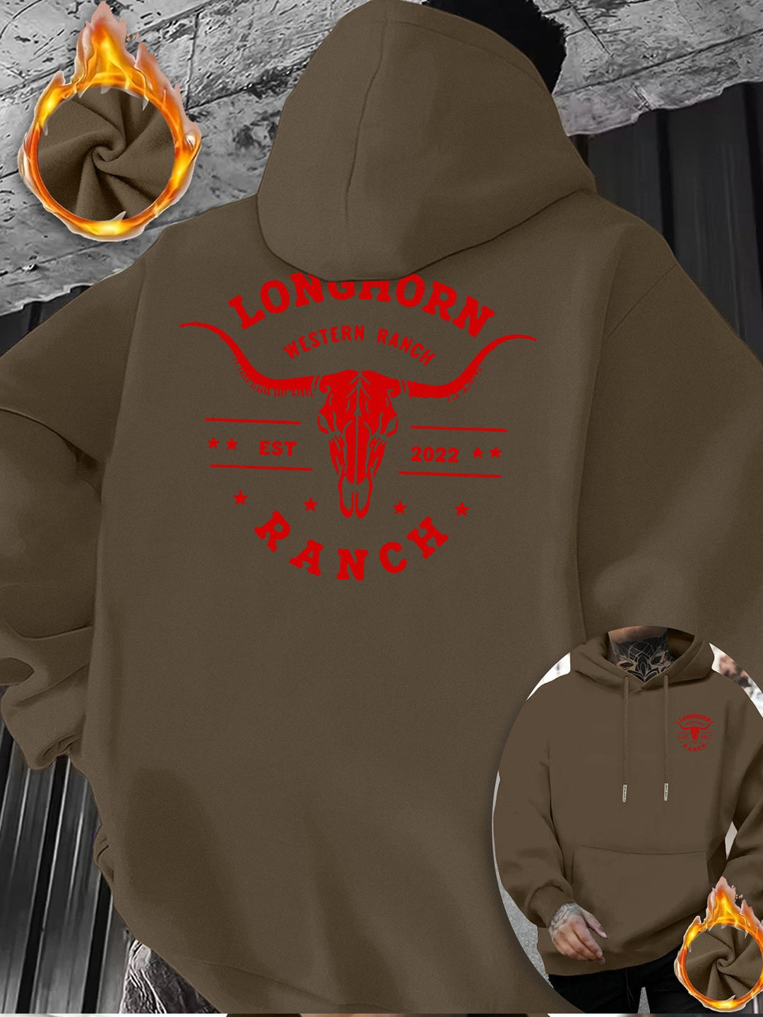 Herren Komfortabler Kapuzenpullover mit markantem Druck Drune