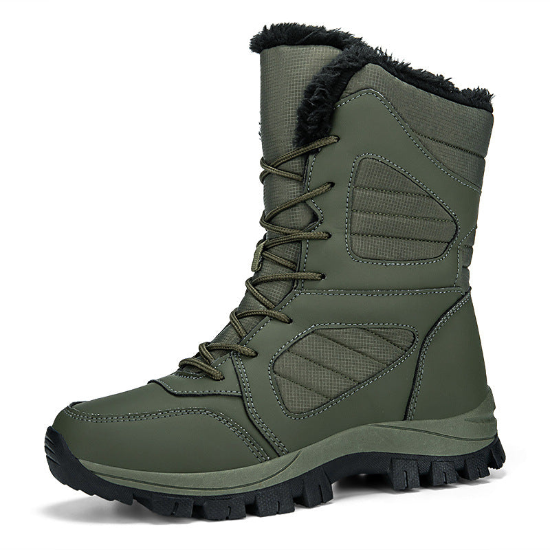 Damen Warm gefütterte Winterstiefel mit rutschfester Gummisohle Drune