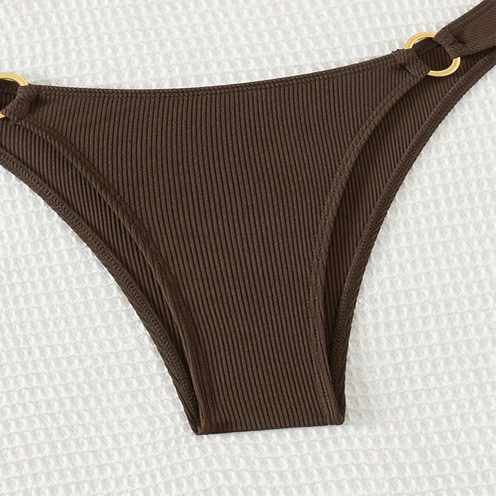 Damen Hochgeschnittenes Bikini-Set mit Ringdetails Drune