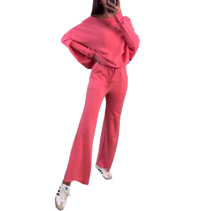 Damen bequeme Loungewear aus weichem Strickmaterial mit weitem Schnitt Drune