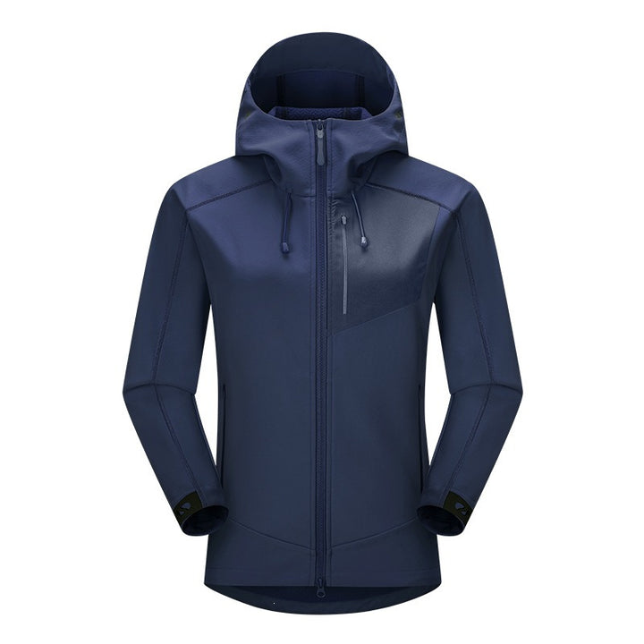 Herren Softshell-Trekkingjacke mit Kapuze atmungsaktiv winddicht dehnbar Drune