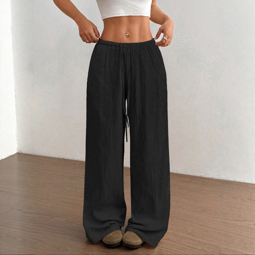 Damen weite, glänzende Palazzo-Hose Drune