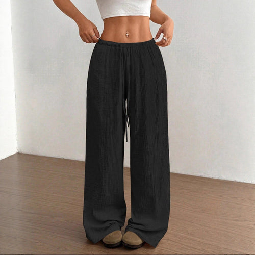 Damen weite, glänzende Palazzo-Hose Drune