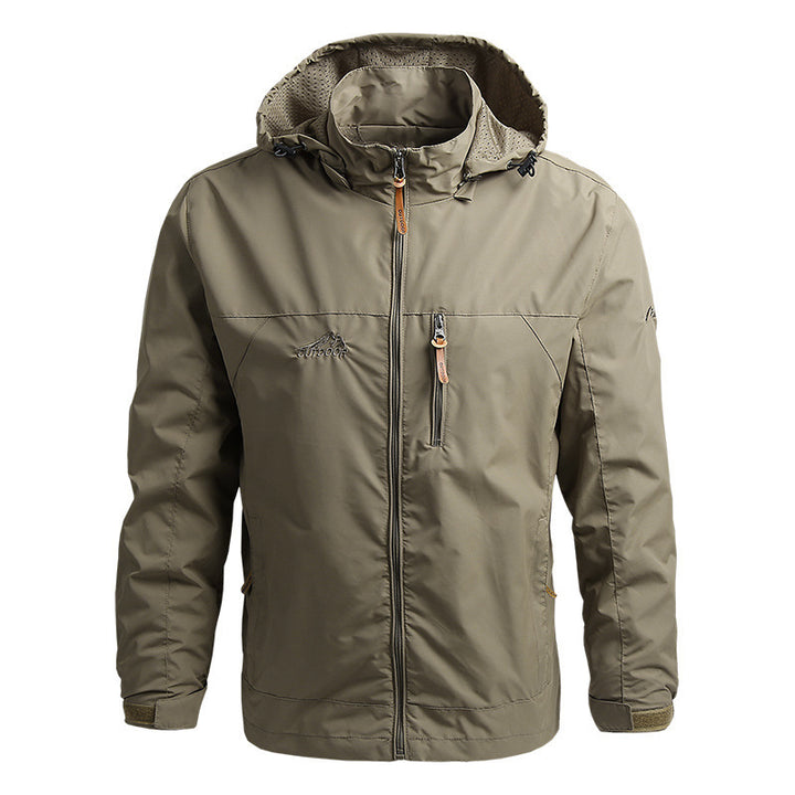 Herren Leichte atmungsaktive Reise-Softshelljacke mit Kapuze und Brustreißverschluss Drune