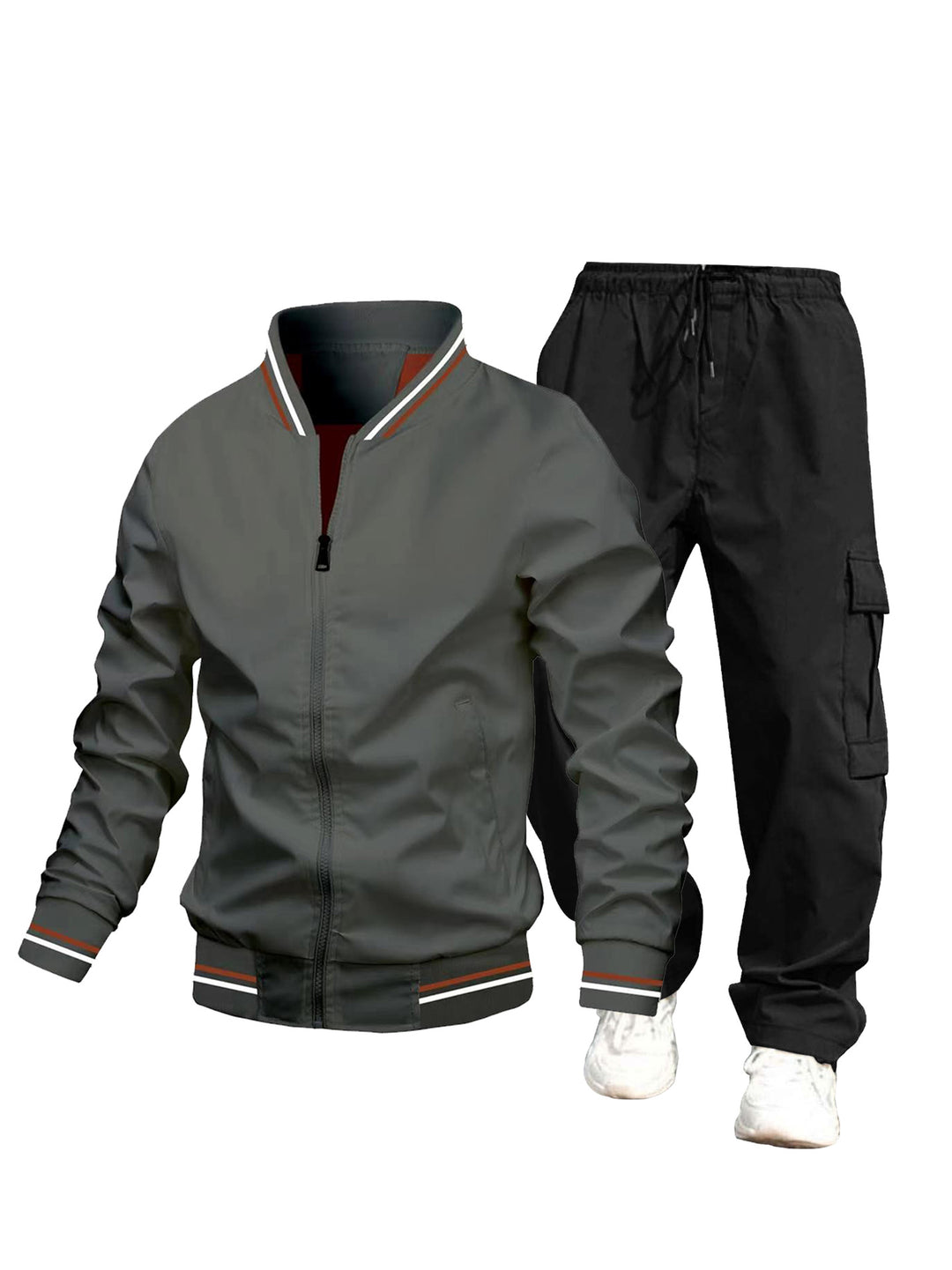 Herren Sportliche Jacke und Cargo-Hose Set Drune