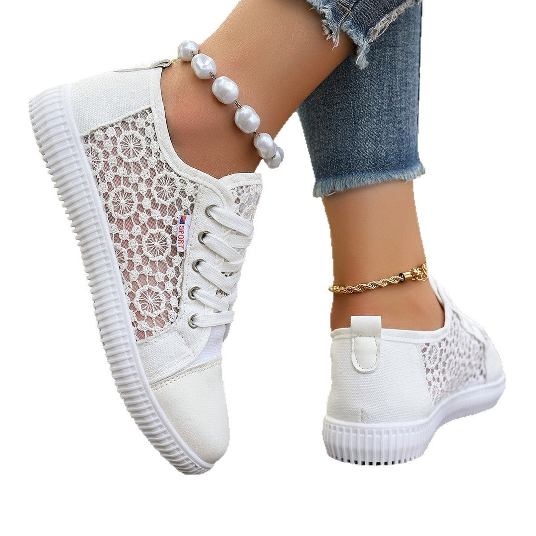Damen Sneakers mit floraler Spitze und leichter Sohle Drune