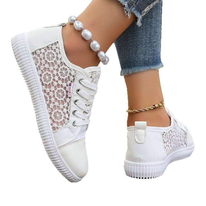 Damen Sneakers mit floraler Spitze und leichter Sohle Drune