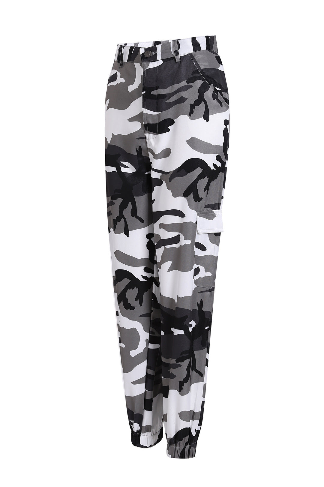 Damen Cargohose mit Camouflage‑Print, elastischem Bund und Beinbündchen Drune