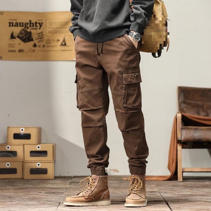 Herren Utility-Cargo-Jogginghose mit Tunnelzug, Multifunktionstaschen und elastischen Bündchen Drune