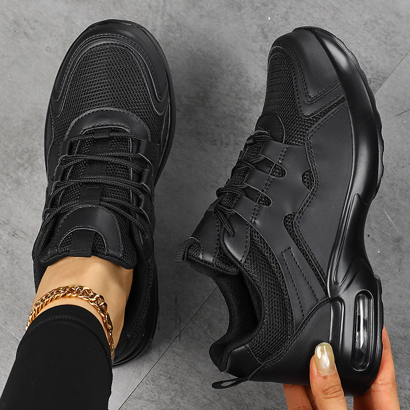 Damen Plateau-Sneaker mit Luftkissen-Sohle, atmungsaktivem Mesh und robuster Gummilaufsohle Drune