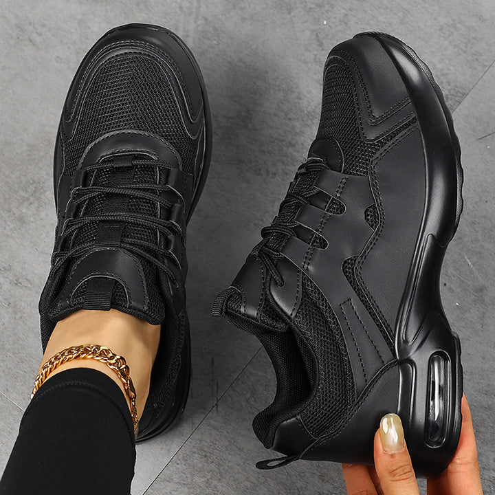 Damen Plateau-Sneaker mit Luftkissen-Sohle, atmungsaktivem Mesh und robuster Gummilaufsohle Drune