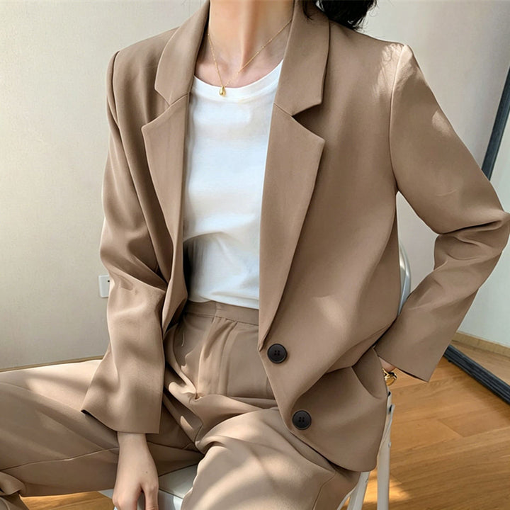 Damen Eleganter und komfortabler Blazer mit Perlendetails Drune